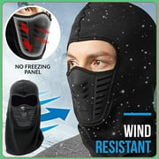 Men Cold Weather Windproof Fleece Ski Ninja Mask Winter Balaclava Full Face Neck Mask Aviator Trooper Trapper Hat Motorcycle Ear Flap Cap Black